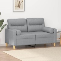 vidaXL 2-Seater Sofa with Throw Pillows Light Gray 47.2