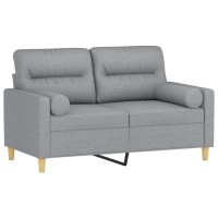 vidaXL 2-Seater Sofa with Throw Pillows Light Gray 47.2