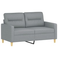 vidaXL 2-Seater Sofa with Throw Pillows Light Gray 47.2