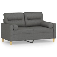 vidaXL 2-Seater Sofa with Throw Pillows Dark Gray 47.2