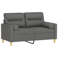 vidaXL 2-Seater Sofa with Throw Pillows Dark Gray 47.2