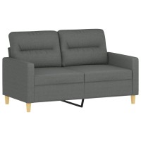 vidaXL 2-Seater Sofa with Throw Pillows Dark Gray 47.2