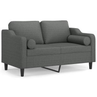 vidaXL 2-Seater Sofa with Throw Pillows Dark Gray 47.2