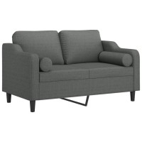 vidaXL 2-Seater Sofa with Throw Pillows Dark Gray 47.2