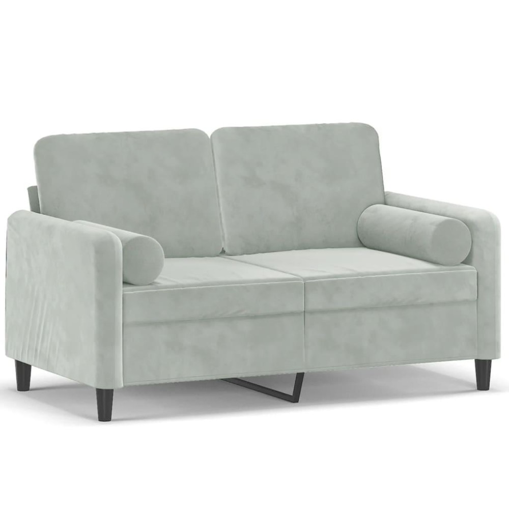 vidaXL 2-Seater Sofa with Throw Pillows Light Gray 47.2