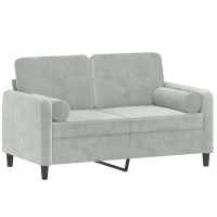 vidaXL 2-Seater Sofa with Throw Pillows Light Gray 47.2