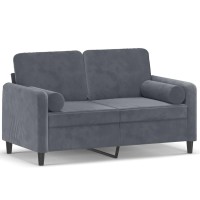 vidaXL 2-Seater Sofa with Throw Pillows Dark Gray 47.2