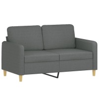 vidaXL 2-Seater Sofa with Throw Pillows Dark Gray 47.2