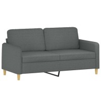 vidaXL 2-Seater Sofa with Throw Pillows Dark Gray 55.1