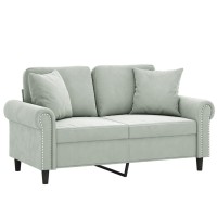 vidaXL 2-Seater Sofa with Throw Pillows Light Gray 47.2