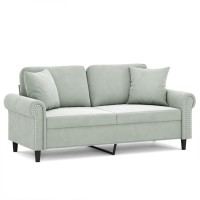 Vidaxl 2-Seater Sofa With Throw Pillows Light Gray 55.1 Velvet