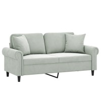 Vidaxl 2-Seater Sofa With Throw Pillows Light Gray 55.1 Velvet