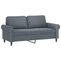 vidaXL 2-Seater Sofa with Throw Pillows Dark Gray 55.1