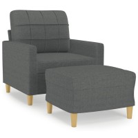 vidaXL Sofa Chair with Footstool Dark Gray 23.6