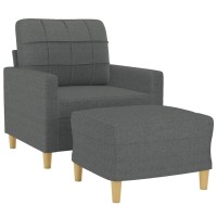 vidaXL Sofa Chair with Footstool Dark Gray 23.6