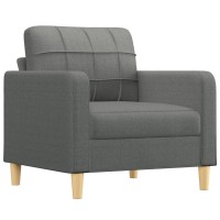 vidaXL Sofa Chair with Footstool Dark Gray 23.6