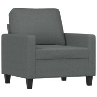 vidaXL Sofa Chair with Footstool Dark Gray 23.6