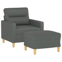 vidaXL Sofa Chair with Footstool Dark Gray 23.6