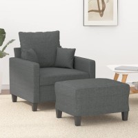 Vidaxl Sofa Chair With Footstool Dark Gray 23.6 Fabric
