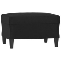 vidaXL 3-Seater Sofa with Footstool Black 70.9