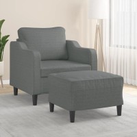 vidaXL Sofa Chair with Footstool Dark Gray 23.6