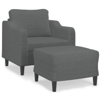 vidaXL Sofa Chair with Footstool Dark Gray 23.6