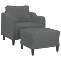 vidaXL Sofa Chair with Footstool Dark Gray 23.6