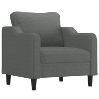 vidaXL Sofa Chair with Footstool Dark Gray 23.6