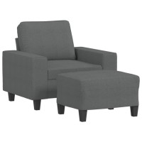 vidaXL Sofa Chair with Footstool Dark Gray 23.6