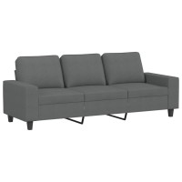 Vidaxl 3-Seater Sofa With Footstool Dark Gray 70.9 Fabric