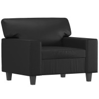 vidaXL Sofa Chair with Footstool Black 23.6