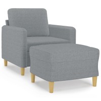 vidaXL Sofa Chair with Footstool Light Gray 23.6