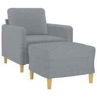 vidaXL Sofa Chair with Footstool Light Gray 23.6