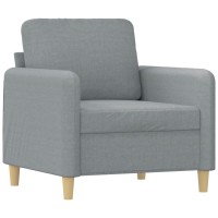 vidaXL Sofa Chair with Footstool Light Gray 23.6