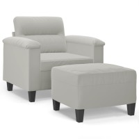 vidaXL Sofa Chair with Footstool Light Gray 23.6