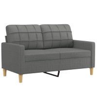 vidaXL 2 Piece Sofa Set with Cushions Dark Gray Fabric