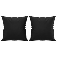 vidaXL 3 Piece Sofa Set with Pillows Black Faux Leather