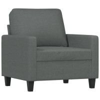 vidaXL 3 Piece Sofa Set with Cushions Dark Gray Fabric