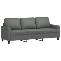 vidaXL 3 Piece Sofa Set with Cushions Dark Gray Fabric