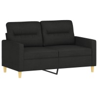 vidaXL 3 Piece Sofa Set with Cushions Black Fabric