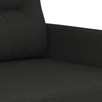 vidaXL 3 Piece Sofa Set with Cushions Black Fabric