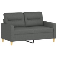 vidaXL 2 Piece Sofa Set with Cushions Dark Gray Fabric