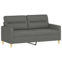 vidaXL 2 Piece Sofa Set with Cushions Dark Gray Fabric