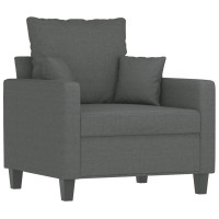 vidaXL 3 Piece Sofa Set with Pillows Dark Gray Fabric