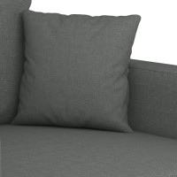 vidaXL 2 Piece Sofa Set with Cushions Dark Gray Fabric