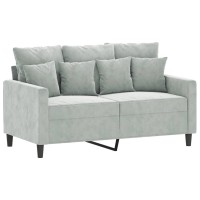 vidaXL 3 Piece Sofa Set with Cushions Light Gray Velvet