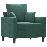 vidaXL 3 Piece Sofa Set with Cushions Dark Green Velvet