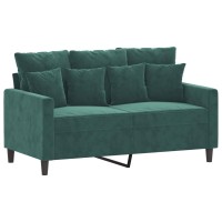 vidaXL 3 Piece Sofa Set with Cushions Dark Green Velvet