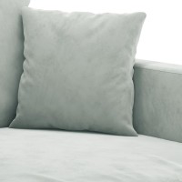 vidaXL 2 Piece Sofa Set with Cushions Light Gray Velvet