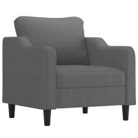 vidaXL 3 Piece Sofa Set with Pillows Dark Gray Fabric